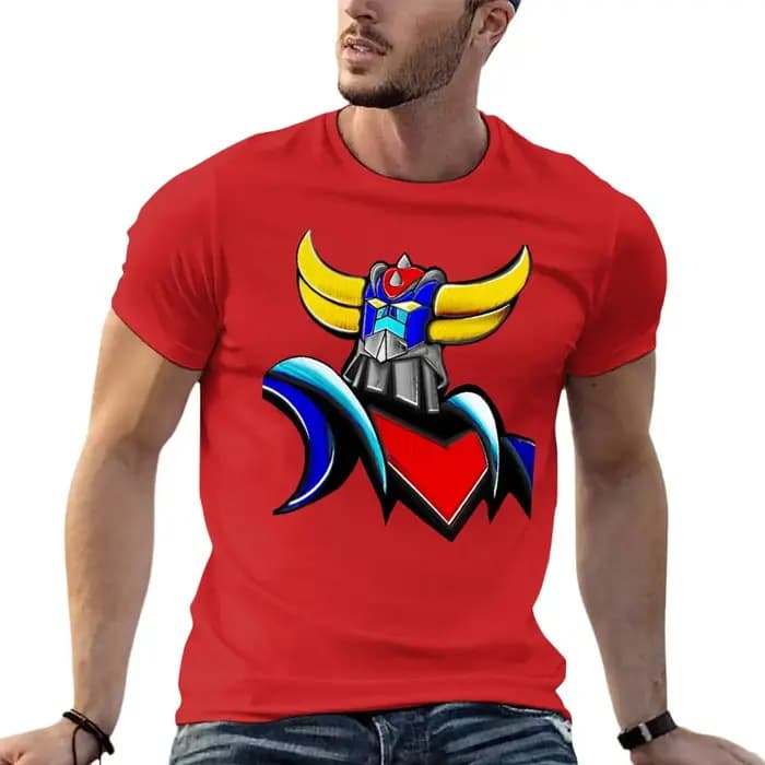 GOLDORAK figure T-Shirt noir coton graphique t-shirts T-Shirt pour hommes