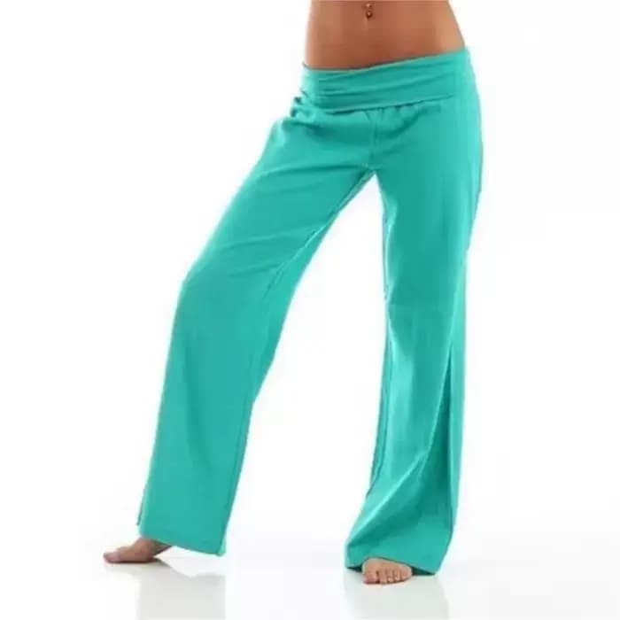 Pantalon de jogging décontracté taille haute à jambe large couleur unie pour femme – Nouveauté été