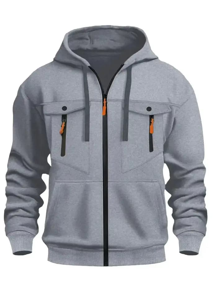 Sweat à capuche zippé décontracté pour homme – Tendance streetwear, coupe ample confortable, idéal a