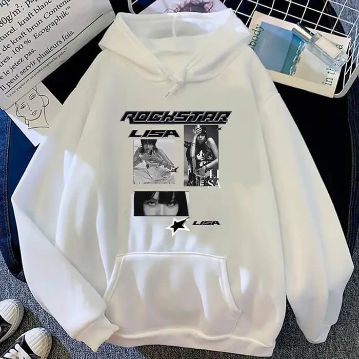 Lisa Rockstar sweat à capuche matériau écologique femme idole mode rétro unisexe sweat automne hiver