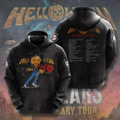Rock Helloween 40 ans anniversaire Tour 2025 impression 3d sweat à capuche pour homme femmes mode