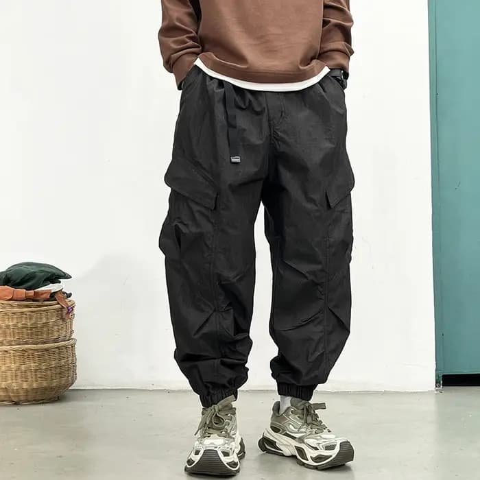 Techwear coréen Cargo pantalon hommes printemps été séchage rapide léger Streetwear décontracté coup