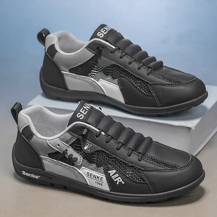 Nouvelles baskets rétro pour hommes été 2026 – Chaussures décontractées respirantes en maille et cuir à enfiler