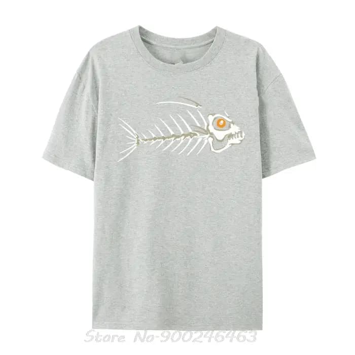 Poisson squelette os personnalisé plaine drôle T-Shirts coton t-shirt pour fête