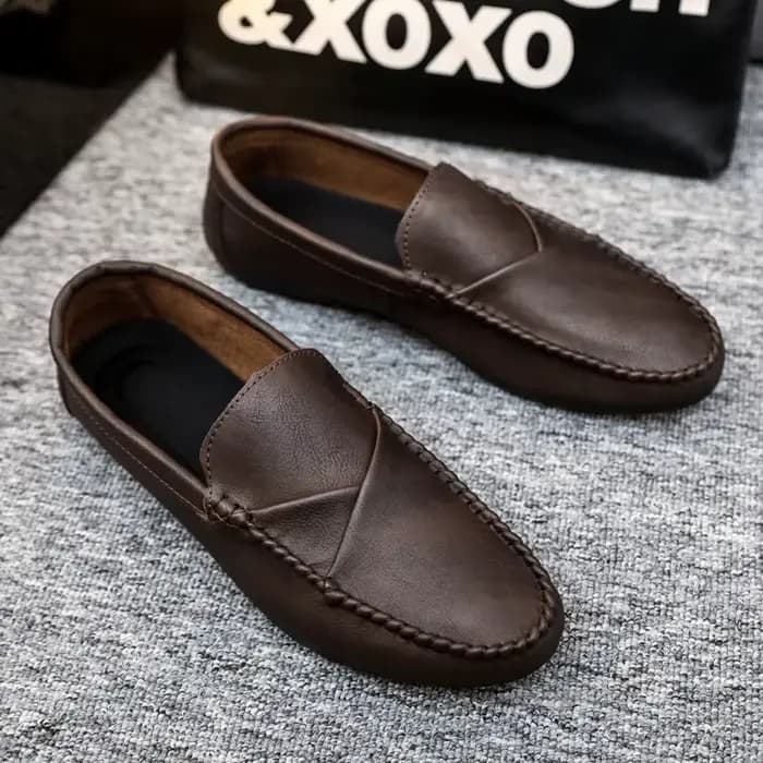 Chaussures pour hommes, mode, décontractées, en cuir, classiques, mocassins à enfiler, semelles soup