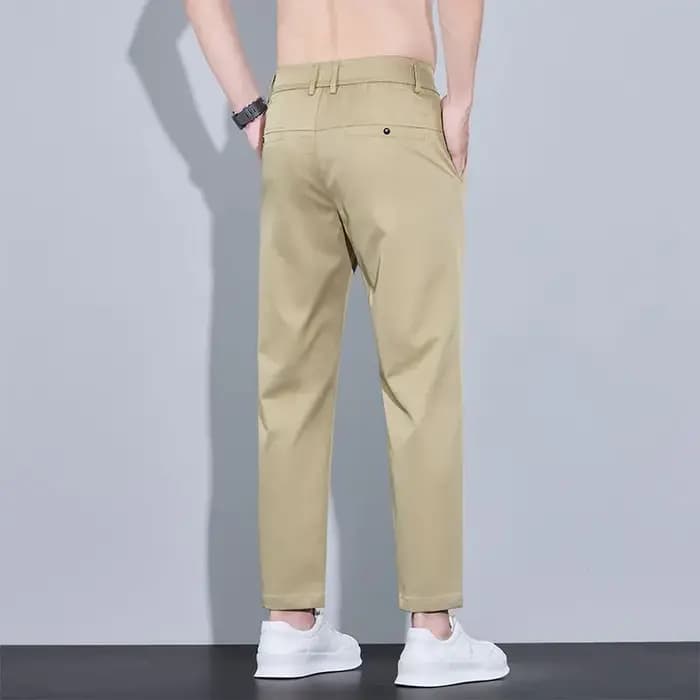 2025 nouveau été cheville longueur pantalon hommes coupe droite mode mince marque vêtements couleur