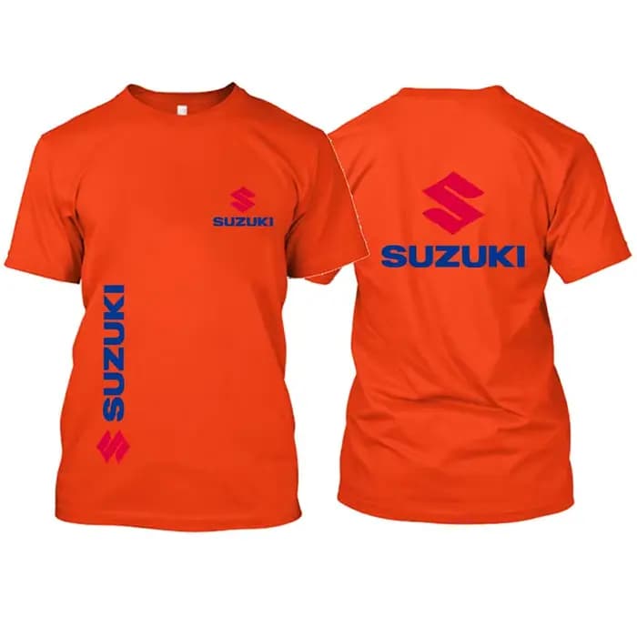 T-shirt d'été en pur coton pour hommes et femmes avec logo Suzuki pour compétition moto et sortie décontractée extérieur