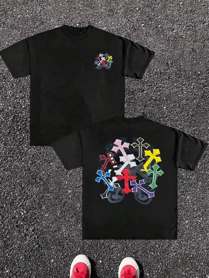 T-shirt unisexe en coton pur style streetwear Harajuku