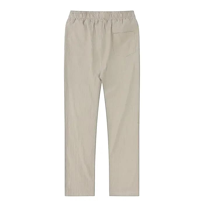 Pantalon en coton et lin pour homme, respirant, couleur unie, Fitness, Streetwear, nouvelle collecti