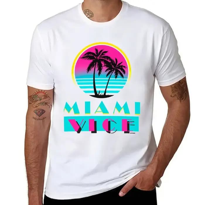 Miami Vice Racerback T-Shirt t-shirts pour homme pack coton hommes
