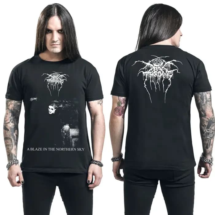 Nouveau T-shirt en coton avec motif Darkthrone