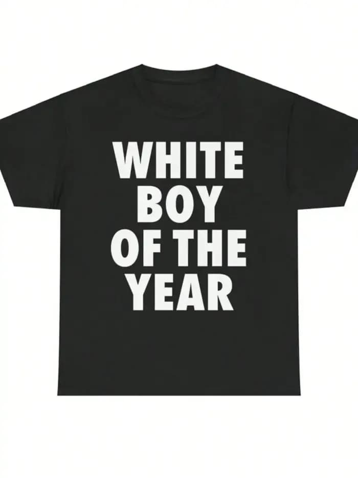 Blanc garçon de l'année chemise hommes femmes surdimensionné été coton imprimé à manches courtes T-shirt rétro