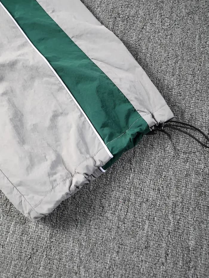 Pantalon de jogging gris-vert colorblock à rayures latérales pour homme