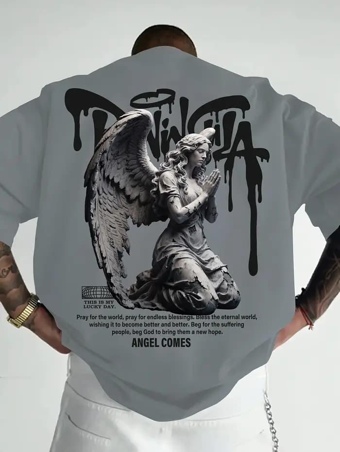Le nouveau T-shirt pour hommes pour l'été 2025 présente une impression de motifs 3D décontractés