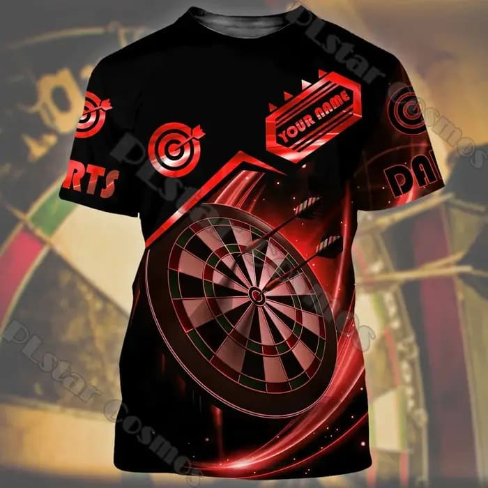 Nom personnalisé joueur de fléchettes 3D imprimé hommes T-Shirt été rue tendance sauvage unisexe