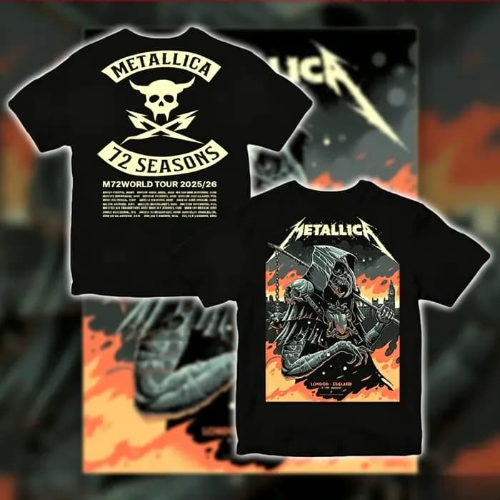 T-shirt de la tournée Metallica à Londres M72 World Tour 2026