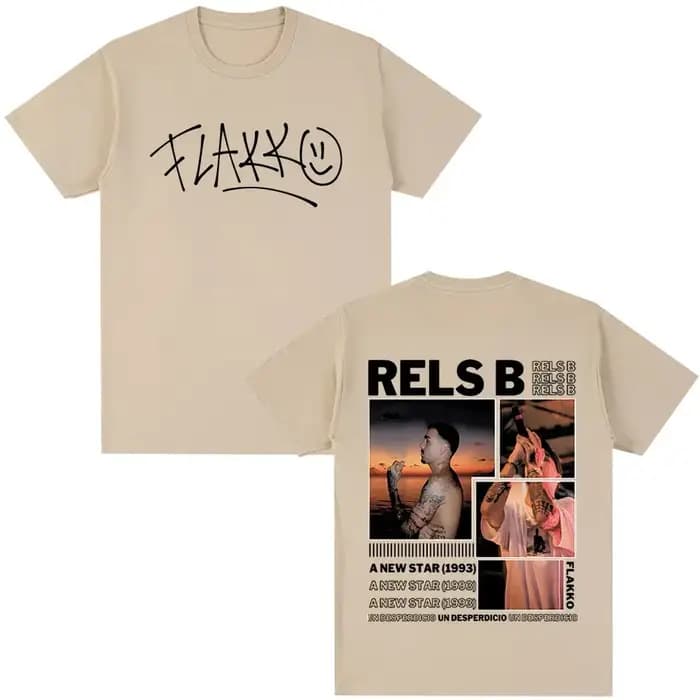 Rappeur Rels B A New Star Album Merch T-shirt hommes femmes vêtements mode Hip Hop t-shirts haute qualité