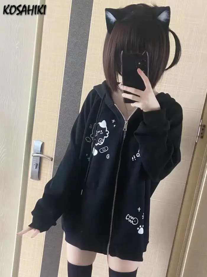 Sweats à capuche décontractés japonais pour femmes