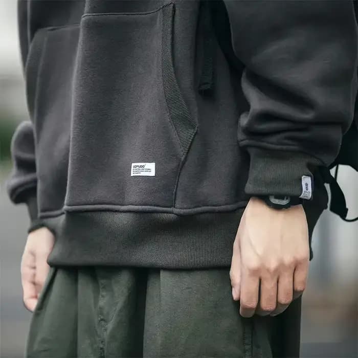 Sweat-shirt à capuche vert pour hommes