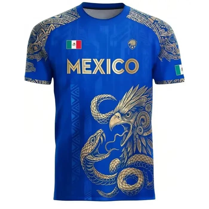 T-shirt pour homme avec imprimé drapeau du Mexique 2026