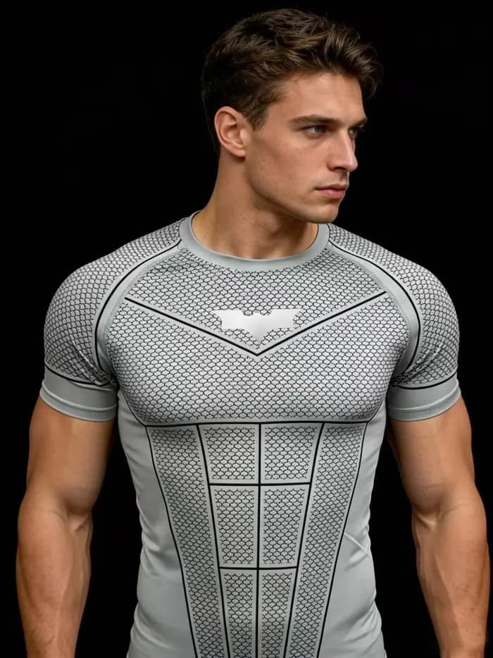 T-shirt de sport pour hommes, vêtements de fitness à manches courtes, adapté à la course et à l'entr