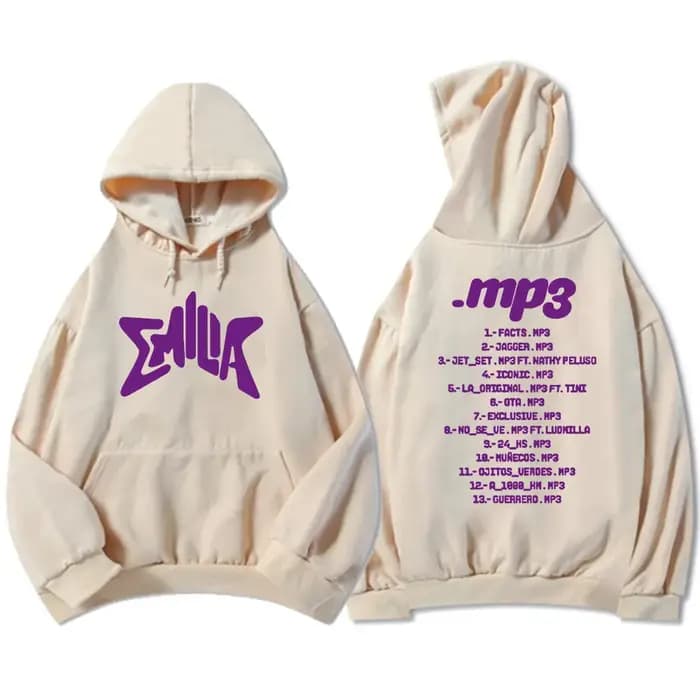 Streetwear Album MP3 Emilia Mernes sweat à capuche Hip Hop hommes sweats