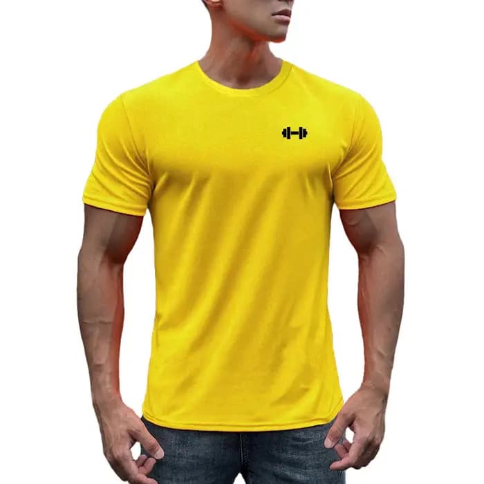 T-shirt à manches courtes et col rond pour homme, vêtement en maille, respirant, séchage rapide, coo