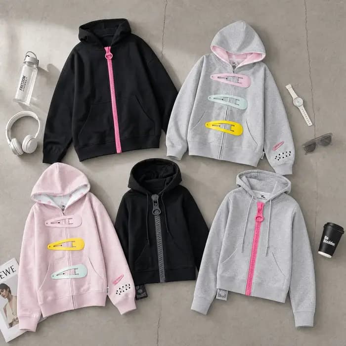 Sweat à capuche zippé oversize pour femme