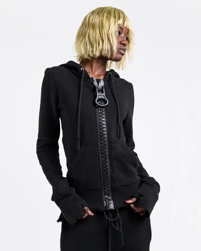 Sweat à capuche zippé oversize pour femme