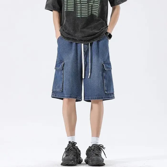 Été nouveaux shorts en jean pour hommes vêtements de rue rétro coréen Harajuku poche jeans
