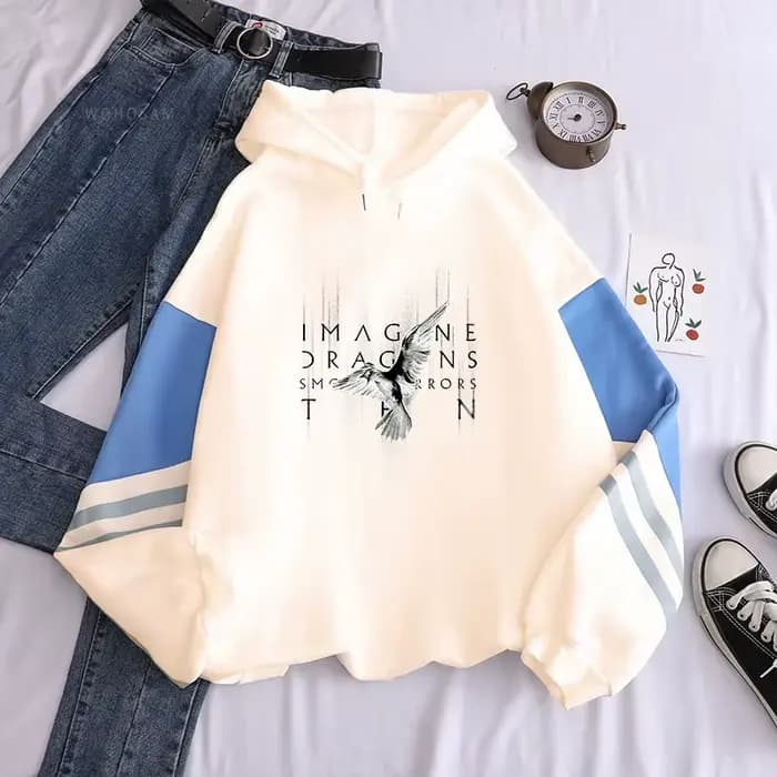 Imagine Dragons lavé Streetwear Anime graphique imprimé sweats à capuche mode sweat