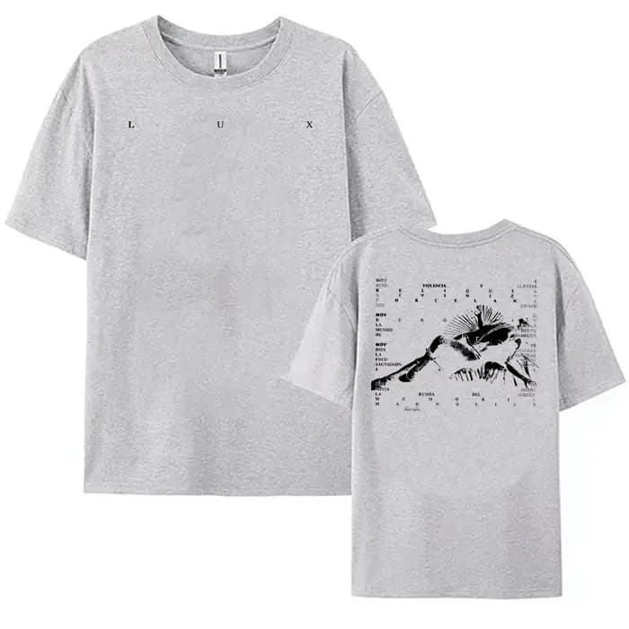 Rosalia LUX TRACKLIST TEE manches courtes coton mode femme t-shirts impression graphique vêtements unisexe Streetwear femmes hommes chemise