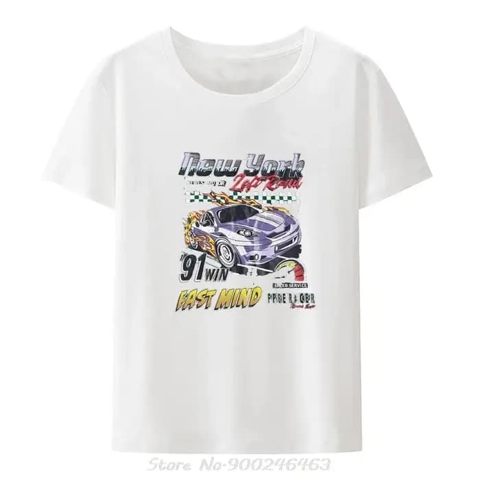 T-shirt unisexe à manches courtes imprimé graphique de voiture pour hommes