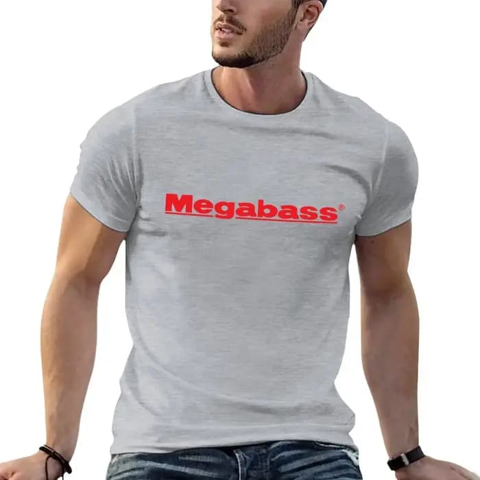 MEGABASS-T-shirt noir surdimensionné pour homme, vêtement mignon