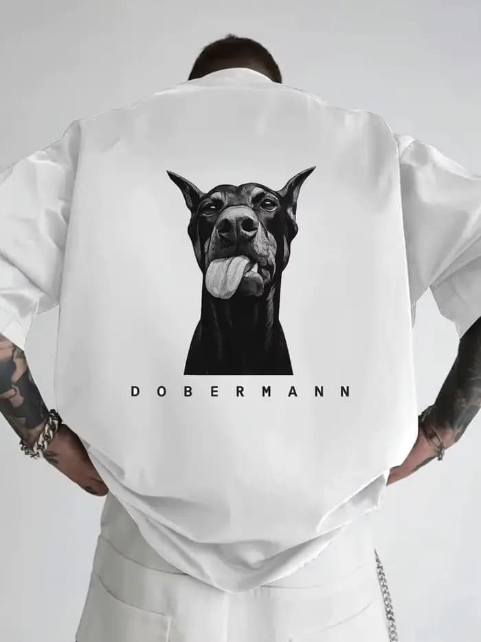 T-shirt imprimé Doberman Pinscher pour homme