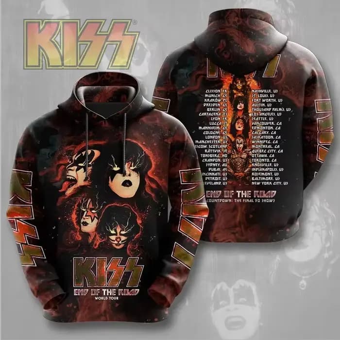 Vintage Kiss Band graphique impression 3D automne/hiver hommes sweats à capuche décontracté surdimen