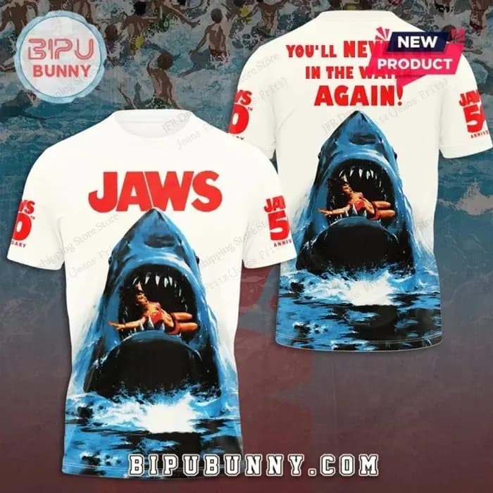 JAWS Harajuku T-shirt pour homme à impression 3D