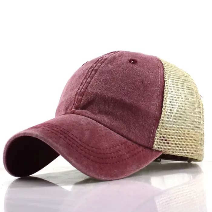 Casquette de baseball en maille délavée pour hommes et femmes