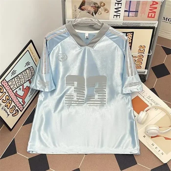 T-shirt de baseball à imprimé numérique coupe ample