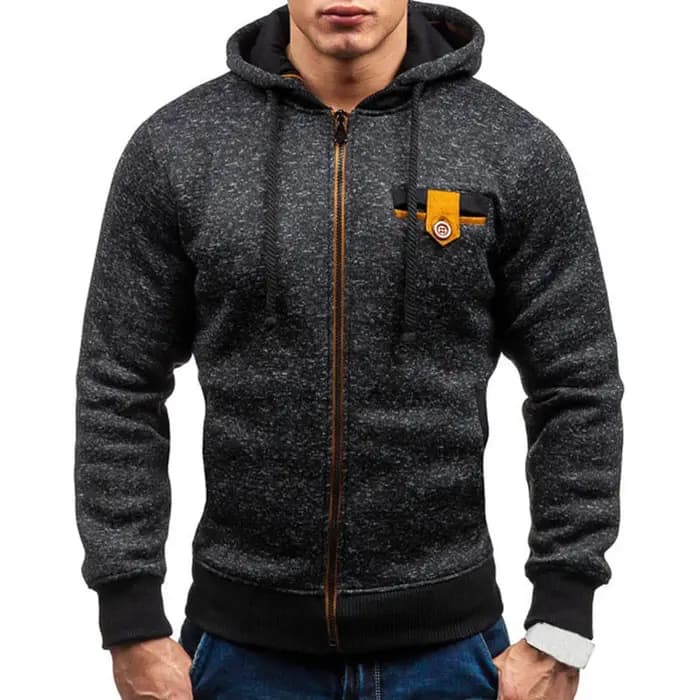 Sweats à capuche monochromes à manches longues pour hommes