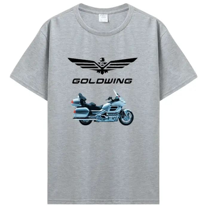 Silver Japanese Motorcycle Goldwing T-shirt Casual Fitness T Shirt Cotton Tops Tees Men's Clothing Oversized Unisex