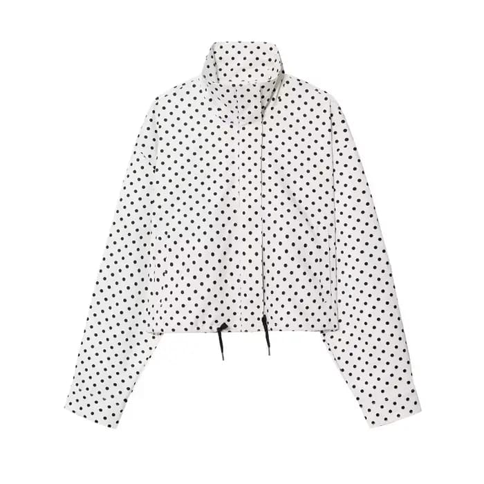 MUJER à pois Bomber vestes pour femmes surdimensionné Demi-saison veste pour femmes mode hiver mante