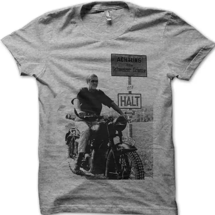 T-shirt imprimé moto rétro classique de 'The Great Escape'