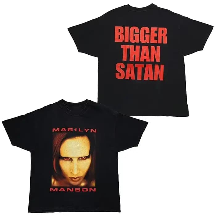 T-Shirt rétro Marilyn Manson en coton pour hommes et femmes, Streetwear d'été