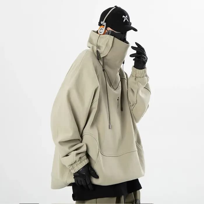 Sweat à capuche à col haut pour homme