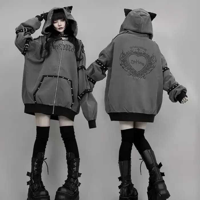 Sous-culture Faux manteaux femmes veste graphique avec capuche polaire fourrure
