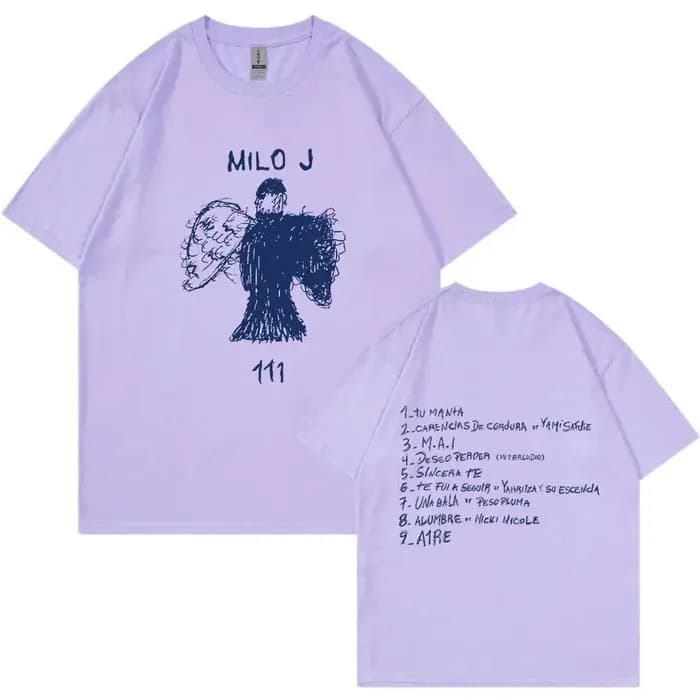 Rappeur Milo J Tour T-shirt 111 Album Merch T-Shirts hommes femmes mode Hip Hop manches courtes