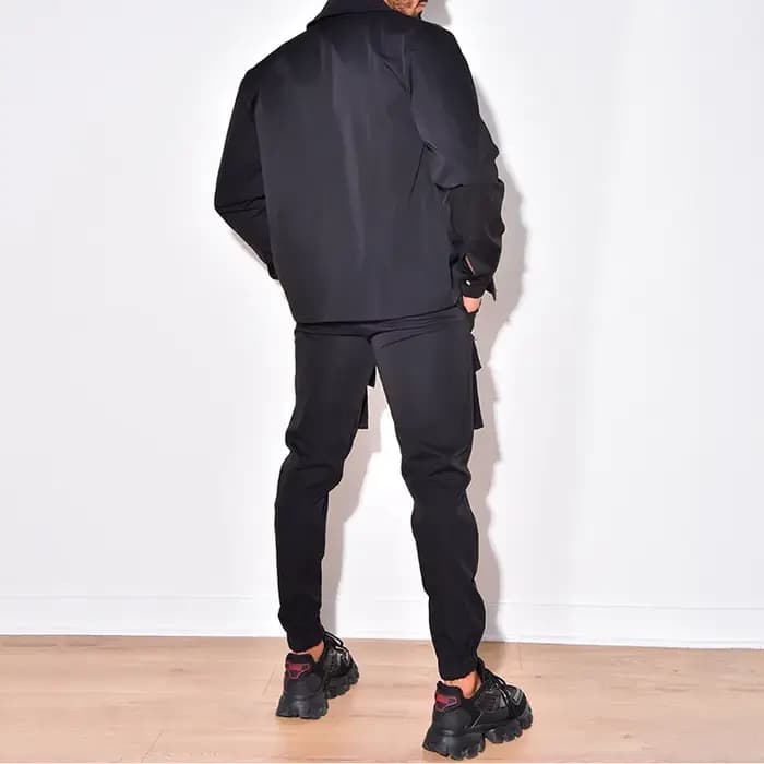 2025 mode hommes ensembles décontractés mâle tendance Streetwear à manches longues veste manteau + Leggings pantalon