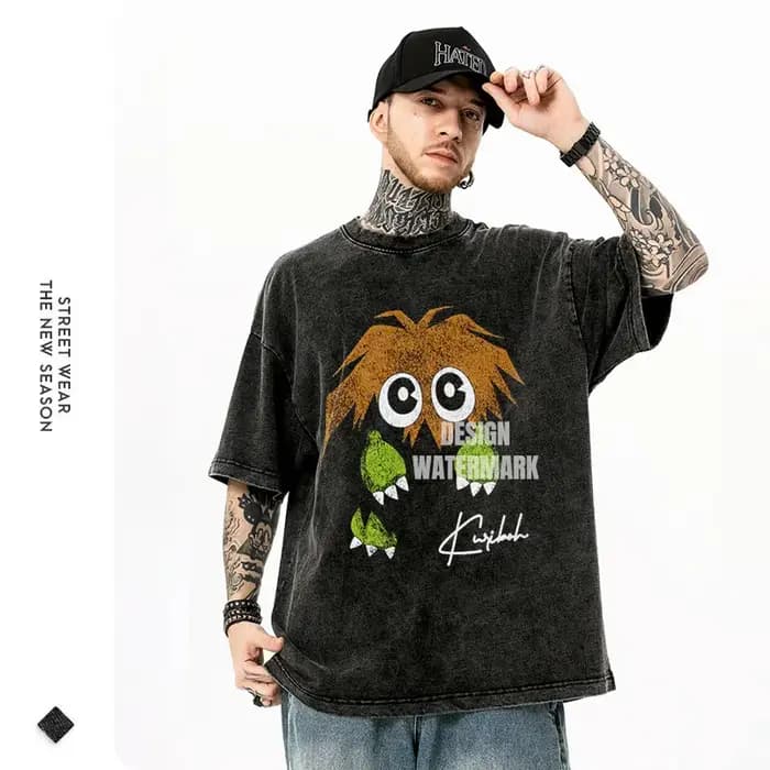 Anime y-yu Gi Oh t-shirts surdimensionné Vintage lavé Yugi Muto T-shirt Manga Joey Wheeler T-shirt Harajuku Yuuki Juudai hauts t-shirts