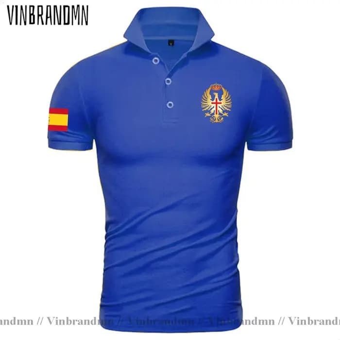 Armée royaume d'espagne Espana ESP espagnol Spaniard hommes coton été coupe ajustée à manches courtes couleur unie polos t-shirts de mode